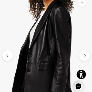 Joes Jeans black faux leather blazer xs